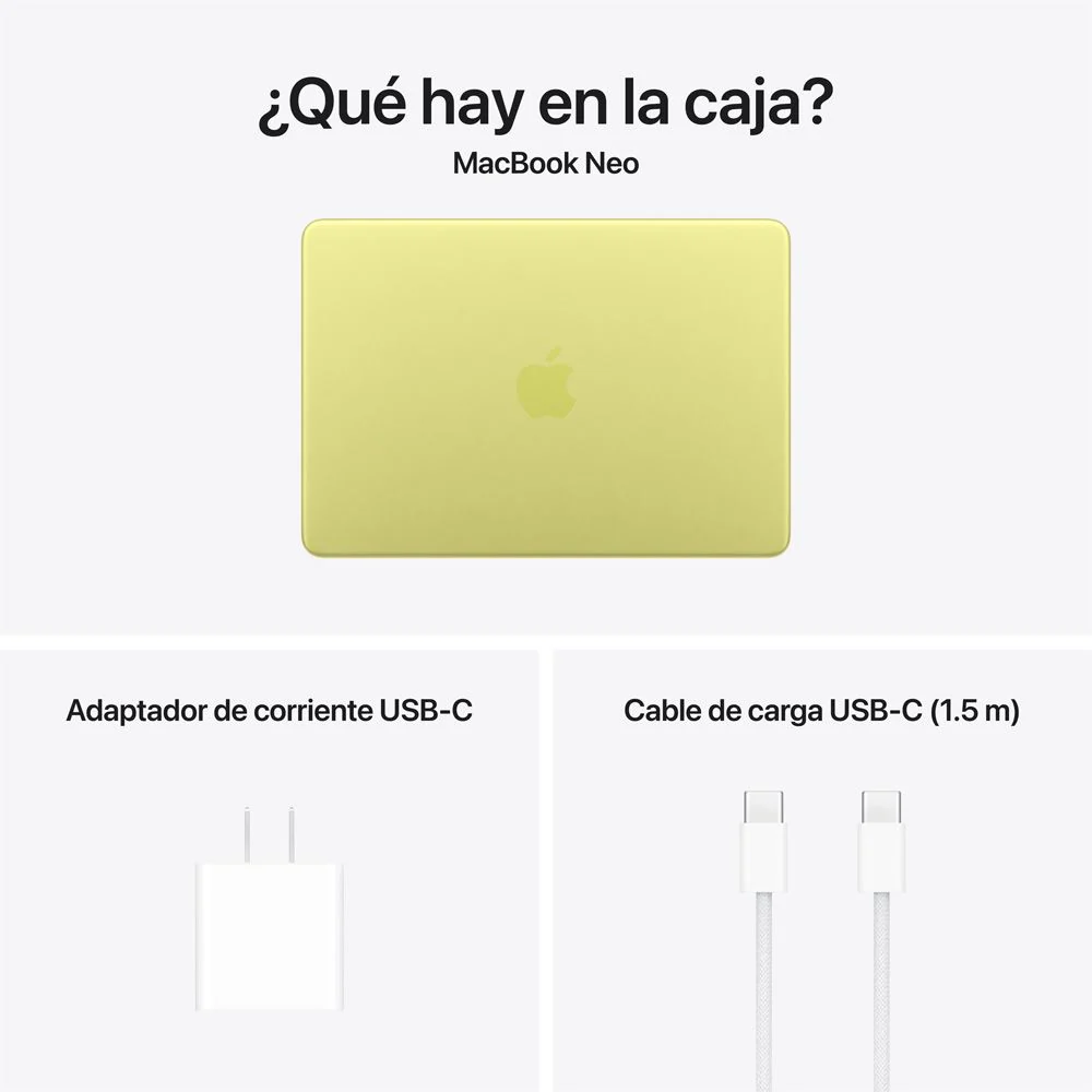 MacBook Neo de 13 pulgadas: Chip A16 Pro de Apple con CPU de 6 núcleos y GPU de 5 núcleos, Magic Keyboard con Touch ID, 512 GB SSD - Amarillo cítrico - Image 10