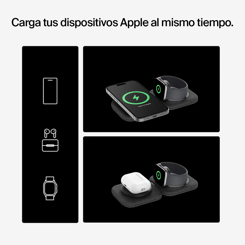 Cargador de Viaje Belkin 2 en 1 Qi2 de 15W - Gris - Image 8