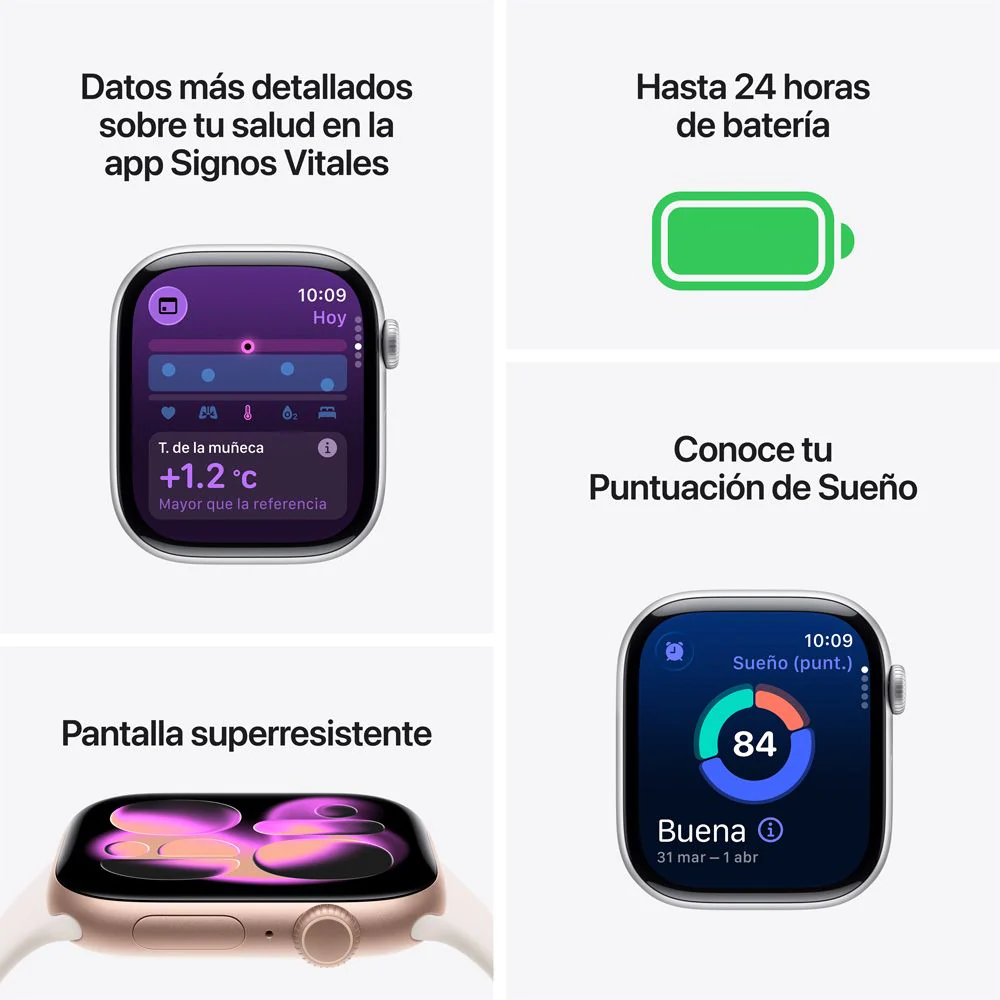 Apple Watch Series 11 GPS • Caja de aluminio color oro rosa de 42 mm • Correa deportiva rosa rubor – M/L - Image 3