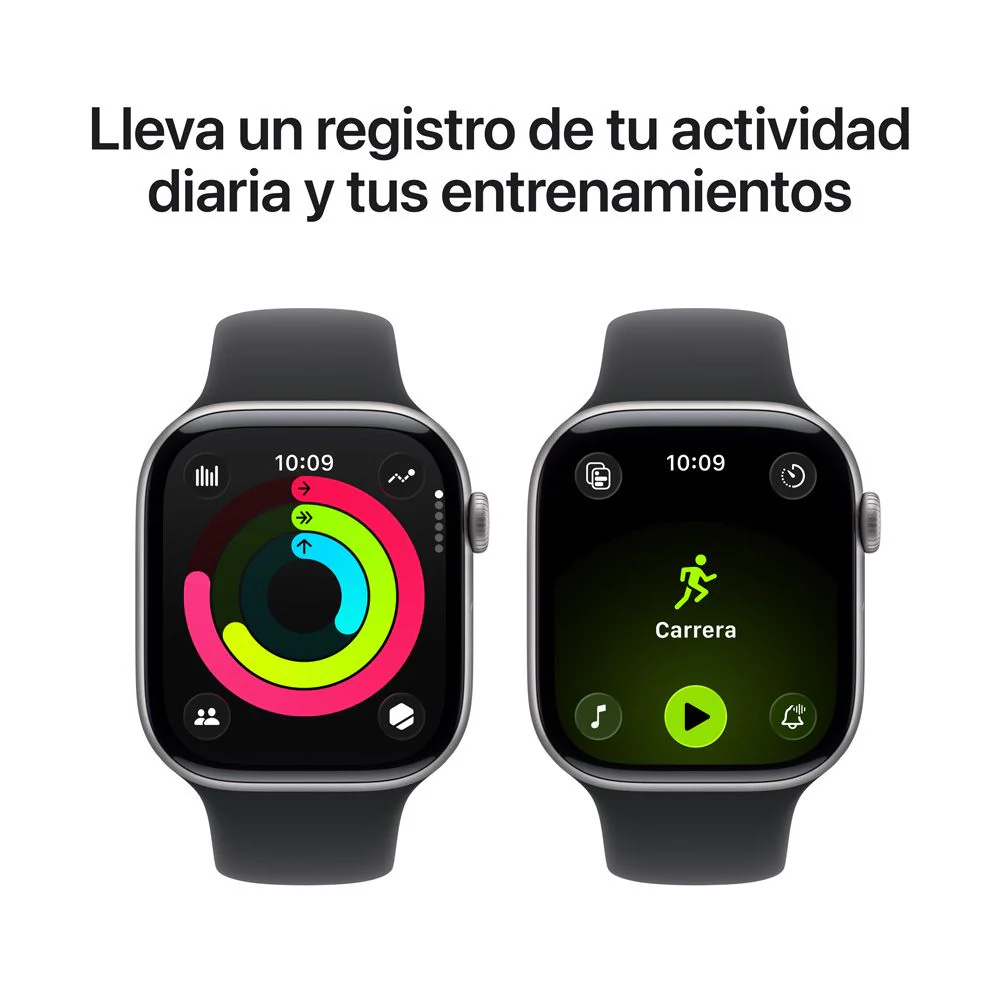 Apple Watch Series 11 GPS • Caja de aluminio gris espacial de 46 mm • Correa deportiva negra – M/L - Image 4