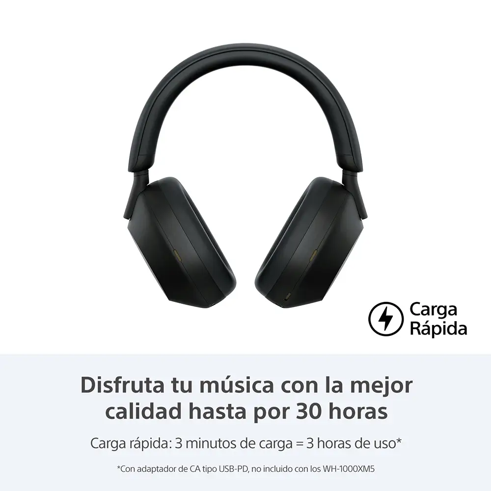 Audífonos Sony inalámbricos con cancelación de Ruido Around Ear WH1000XM5 - Negro - Image 5