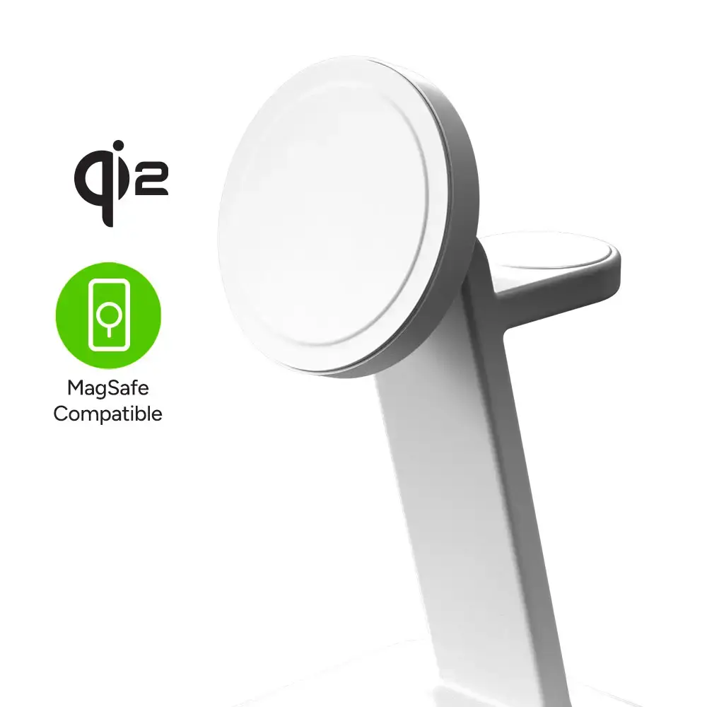 Base de Carga Inalambrico Mophie Qi2 con MagSafe 3 en 1 - Blanco - Image 7