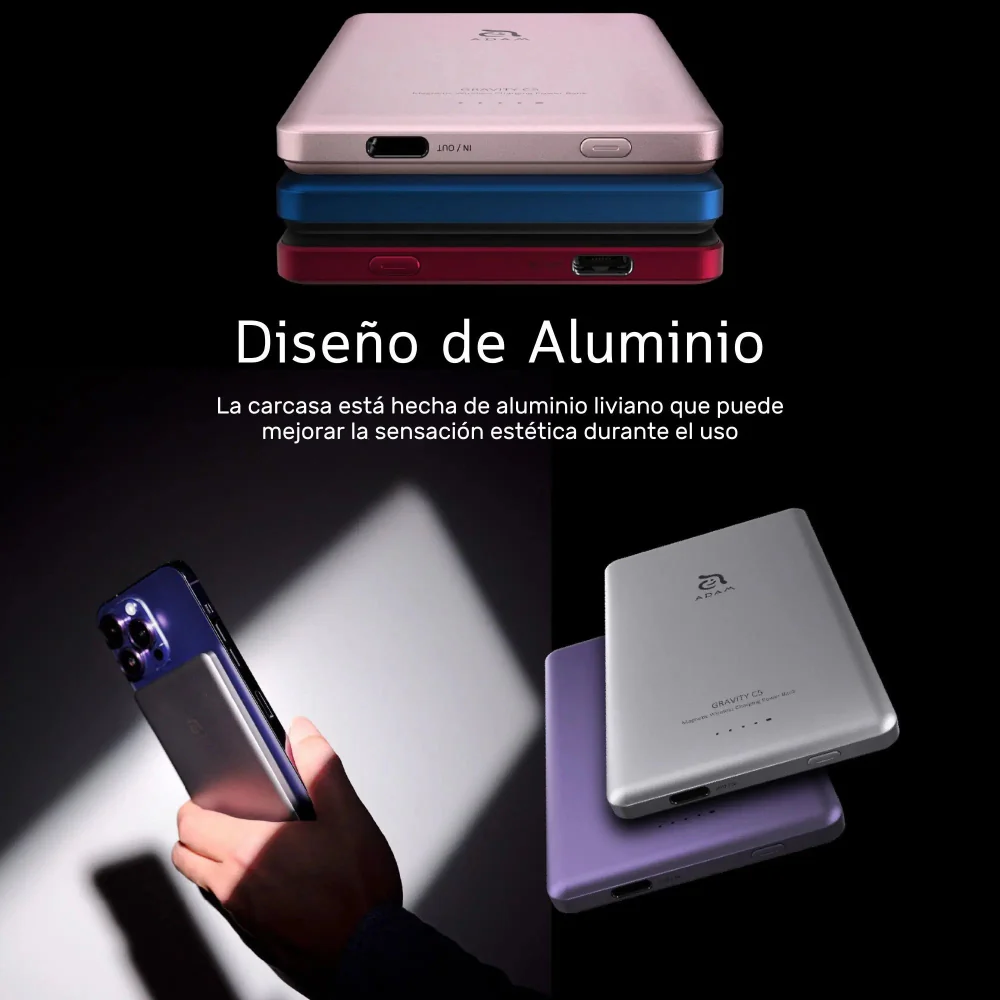 Batería magnética Adam Elements Gravity C5 - 5,000mAh - Rosa - Image 10
