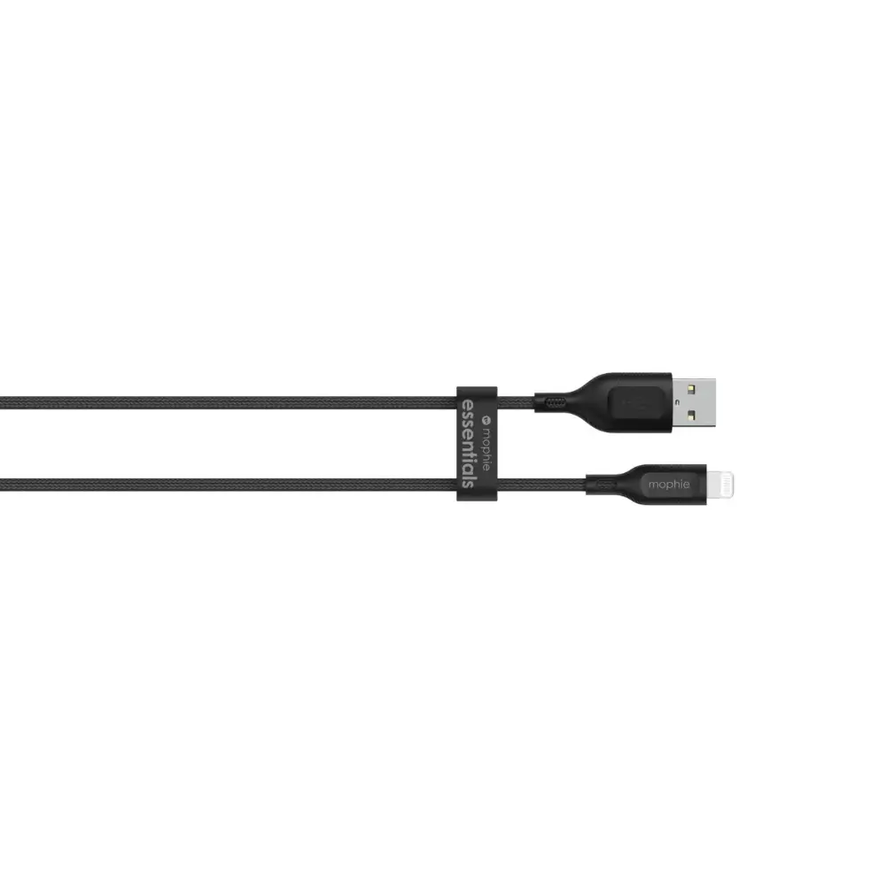 Cable Mophie trenzado USB-A a Lightning 12w 1m - Negro - Image 3