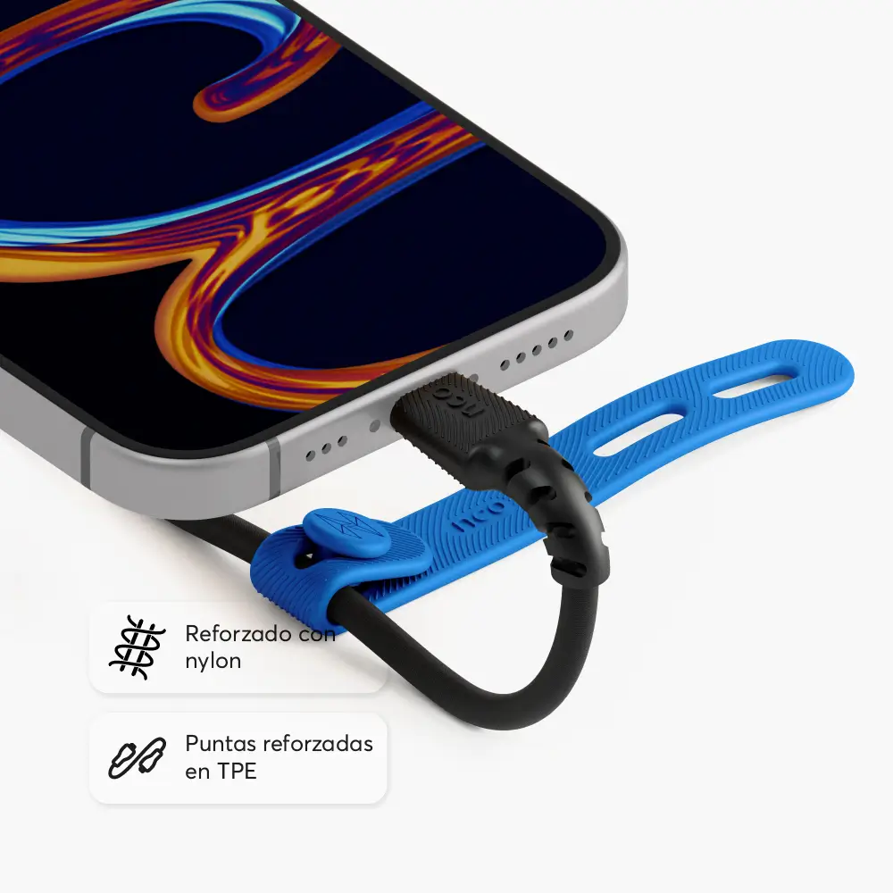 Cable Trenzado NCO PowerLite 2m USB-A a USB-C - Negro - Image 3