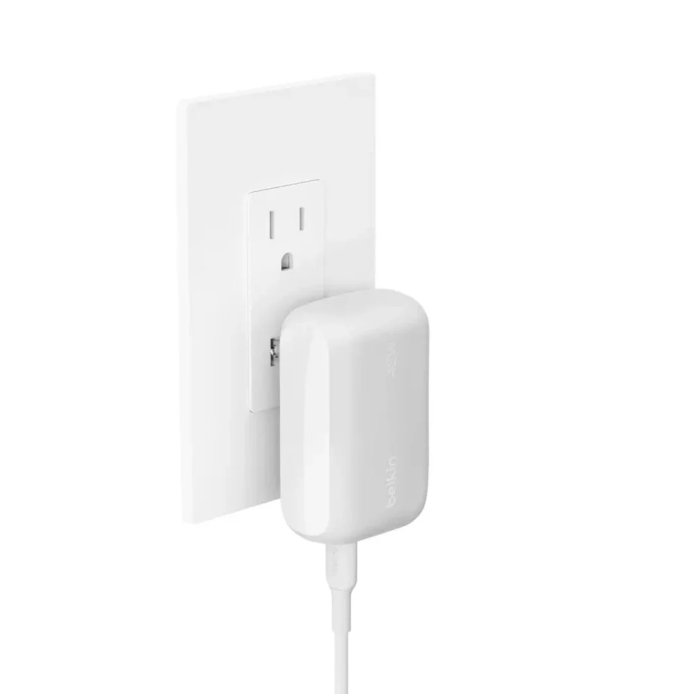 Cargador de pared Belkin Dual USB-C 30W y USB-A 12W - Blanco - Image 4
