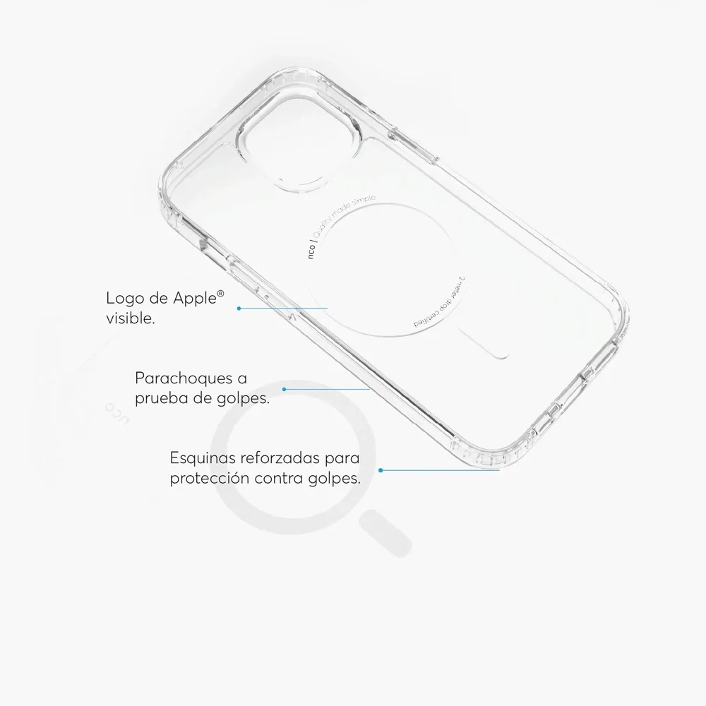 Case NCO SafeCase Clear con MagSafe para iPhone 15 - Transparente - Image 3