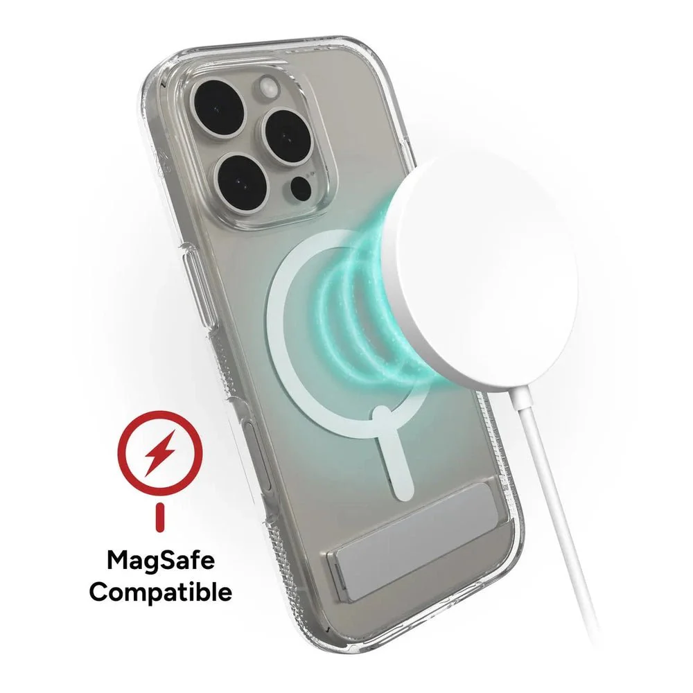 Case ZAGG Kickstand Crystal Palace para iPhone 16 Pro con MagSafe - Transparente - Image 8