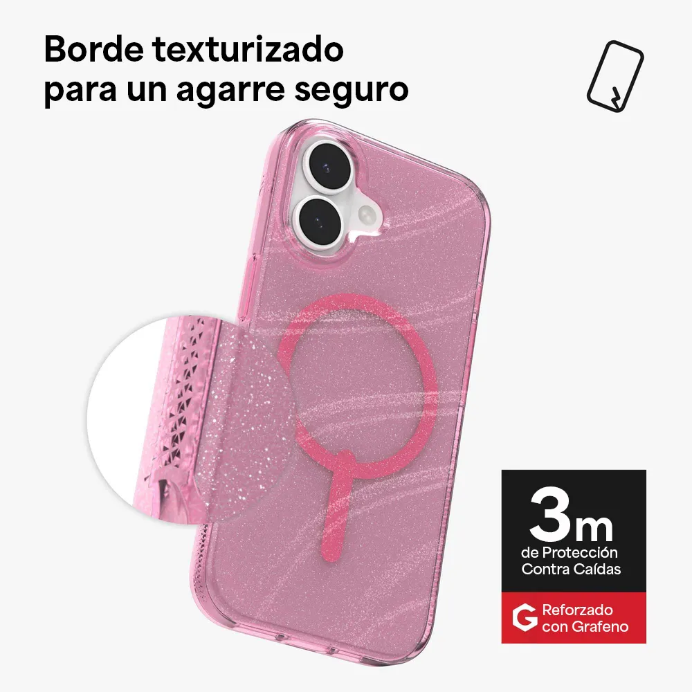 Case Zagg Milan Snap MagSafe KS para iPhone 17 - Rosa Brillante - Image 5