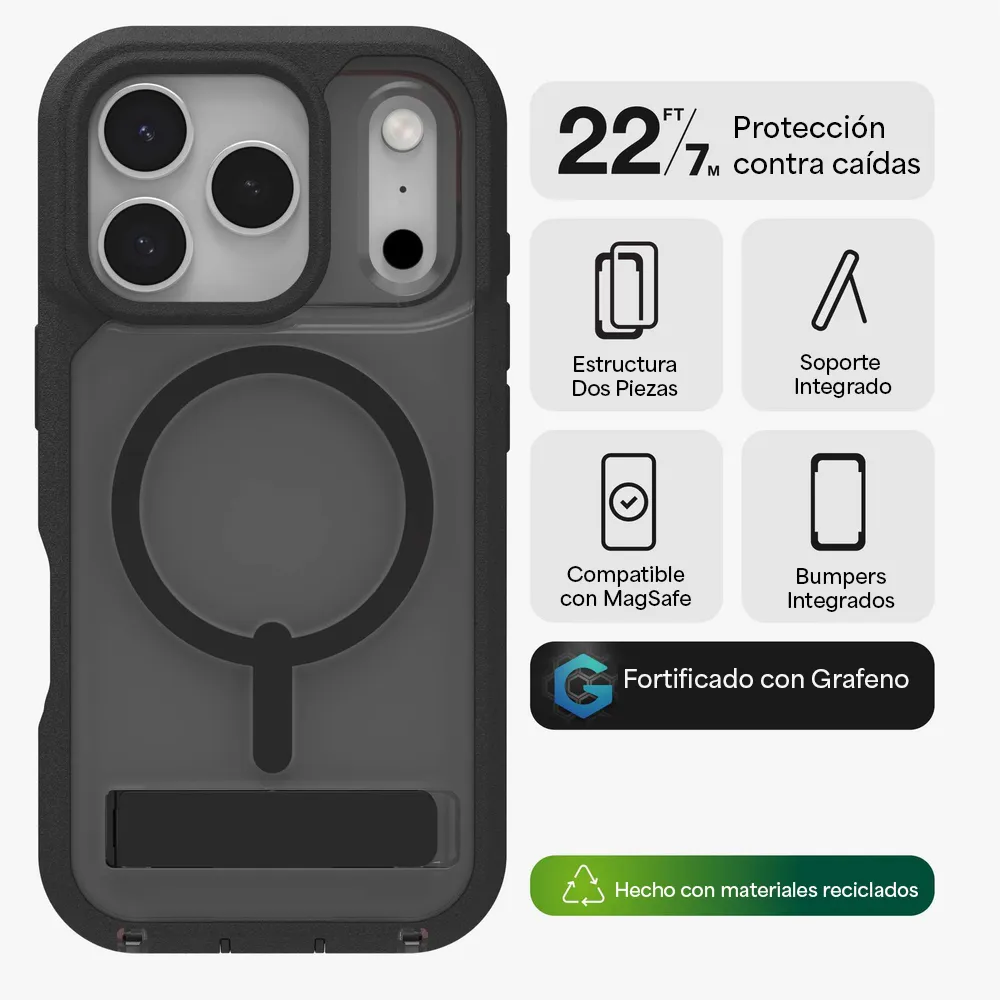 Case ZAGG Rainier con MagSafe KS para iPhone 17 Pro - Negro Humo - Image 3