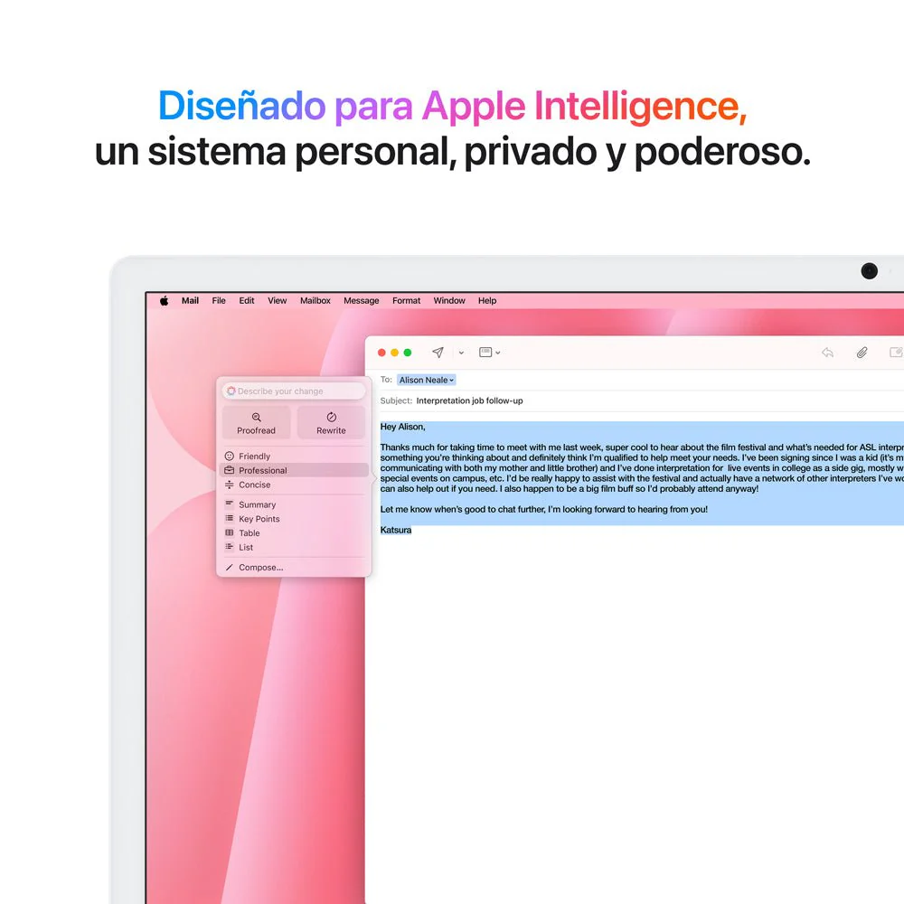 iMac con pantalla Retina 4,5K de 24 pulgadas: Chip M4 de Apple con CPU de 8 núcleos y GPU de 8 núcleos, 256 GB SSD - Rosa - Image 5