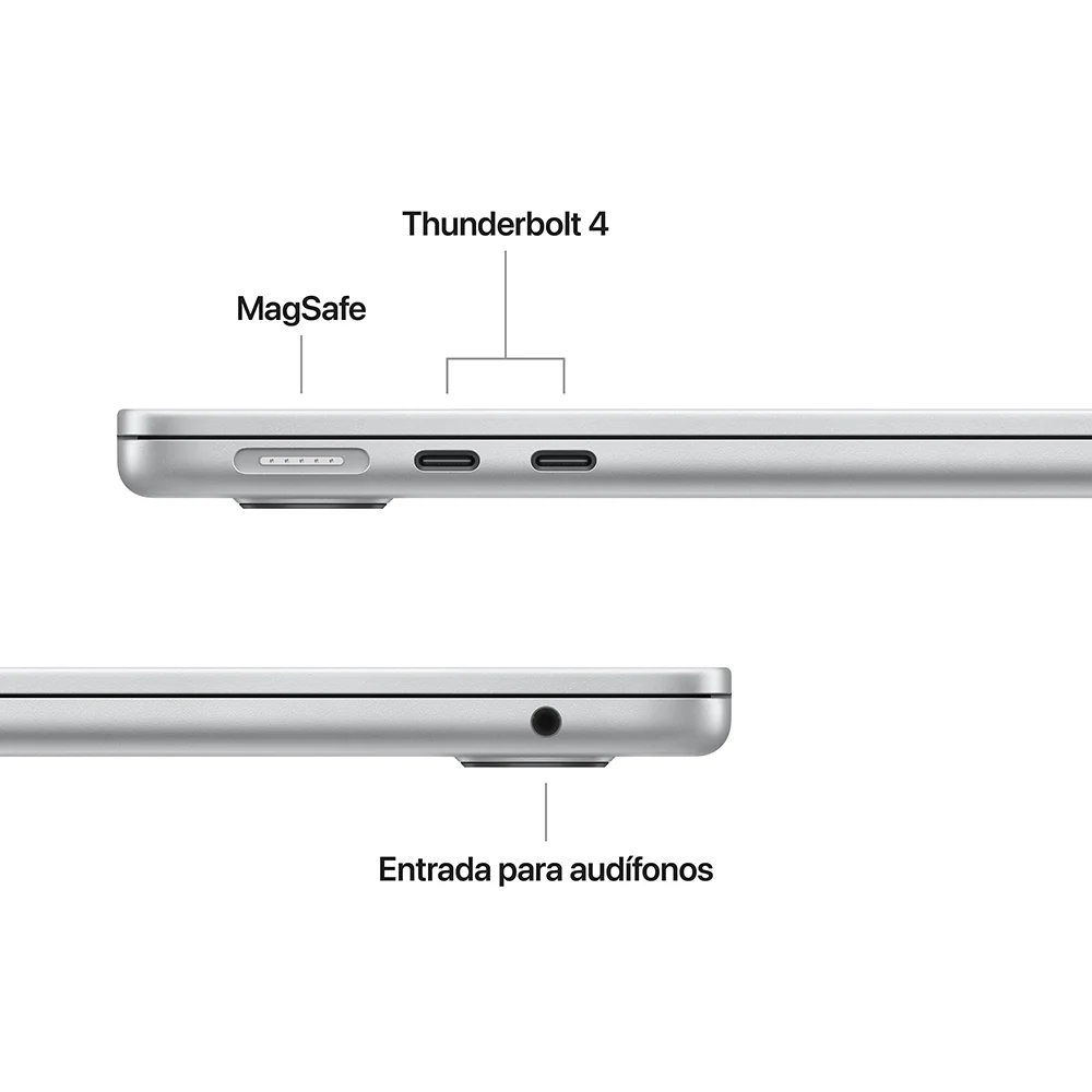 MacBook Air de 13 pulgadas: Chip M4 de Apple con CPU de 10 núcleos y GPU de 8 núcleos, 256 GB SSD - Plata - Image 7