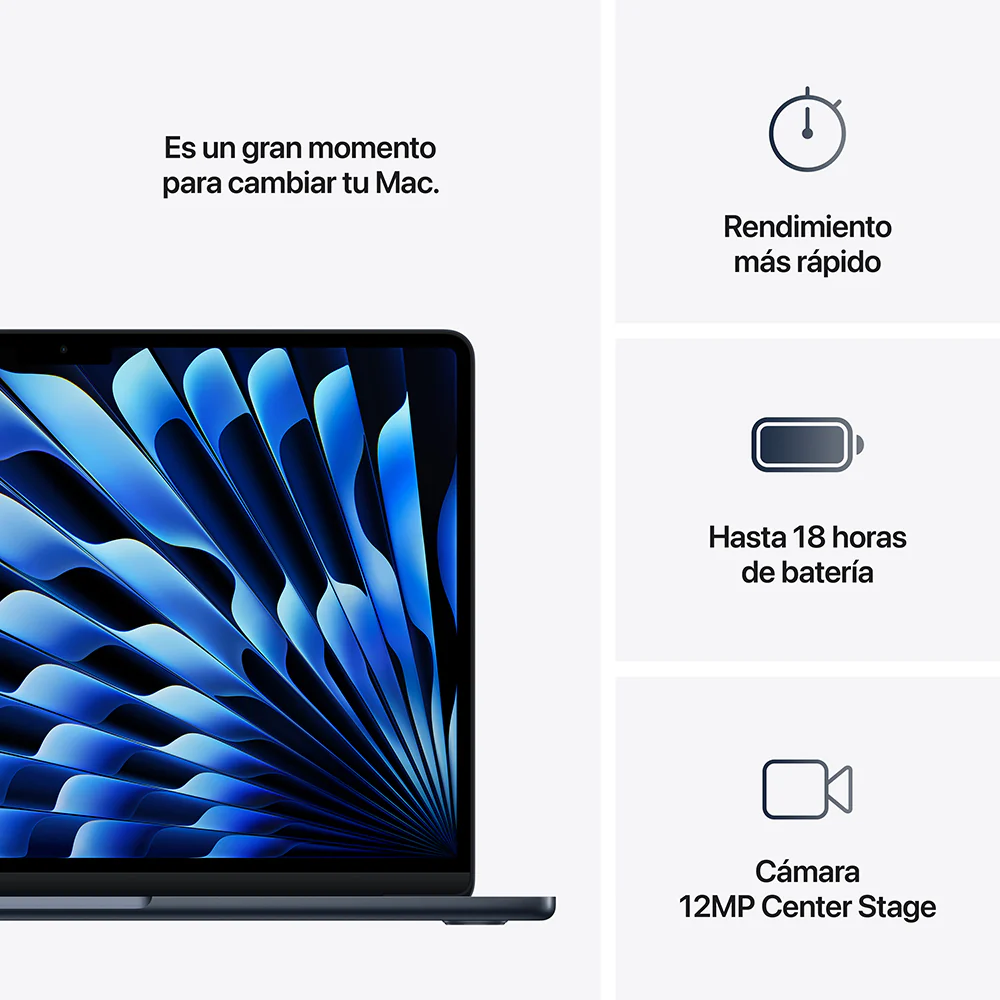 MacBook Air de 13 pulgadas: Chip M4 de Apple con CPU de 10 núcleos y GPU de 8 núcleos, 256 GB SSD - Azul medianoche - Image 10