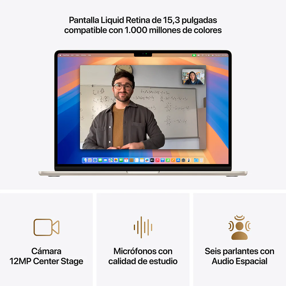 MacBook Air de 15 pulgadas: Chip M4 de Apple con CPU de 10 núcleos y GPU de 10 núcleos, 512 GB SSD - Blanco estrella - Image 5