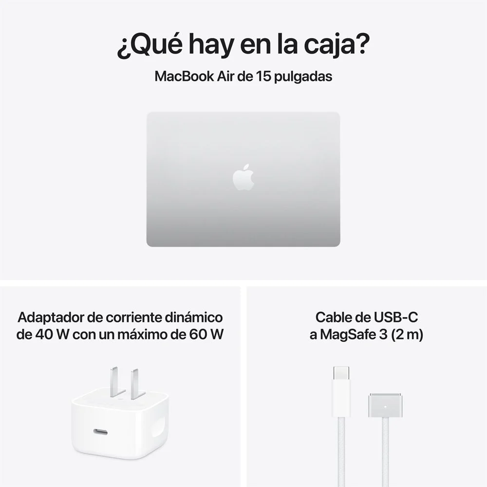 MacBook Air de 15 pulgadas: Chip M5 de Apple con CPU de 10 núcleos y GPU de 10 núcleos, 512 GB SSD - Color plata - Image 9