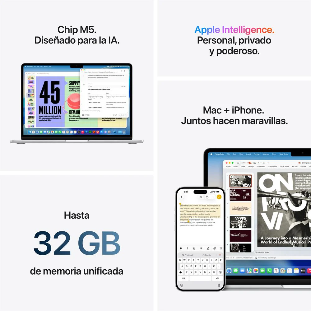 MacBook Air de 15 pulgadas: Chip M5 de Apple con CPU de 10 núcleos y GPU de 10 núcleos, 512 GB SSD - Azul cielo - Image 8