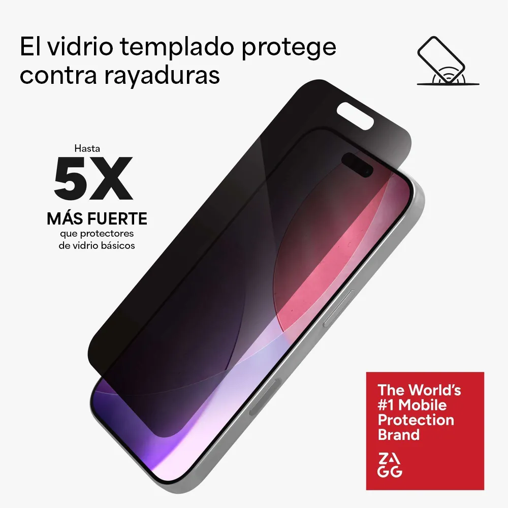 Protector de Pantalla Zagg Glass XTR Privacidad para iPhone 17 Pro - Transparente - Image 5