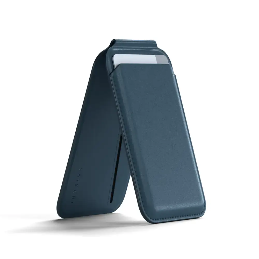 Tarjetero Magnético con Stand Satechi para iPhone - Azul